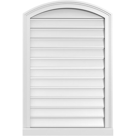 Ekena Millwork Arch Top Surface Mount PVC Gable Vent w/ 2"W x 2"P Brickmould Sill Frame, 24"W x 34"H GVPAR24X3403SN